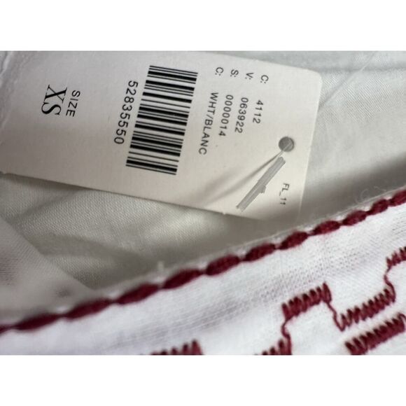 NWT Anthropologie Reathβ& Wren Embroidered Tank Top XS White/Red - Picture 9 of 11